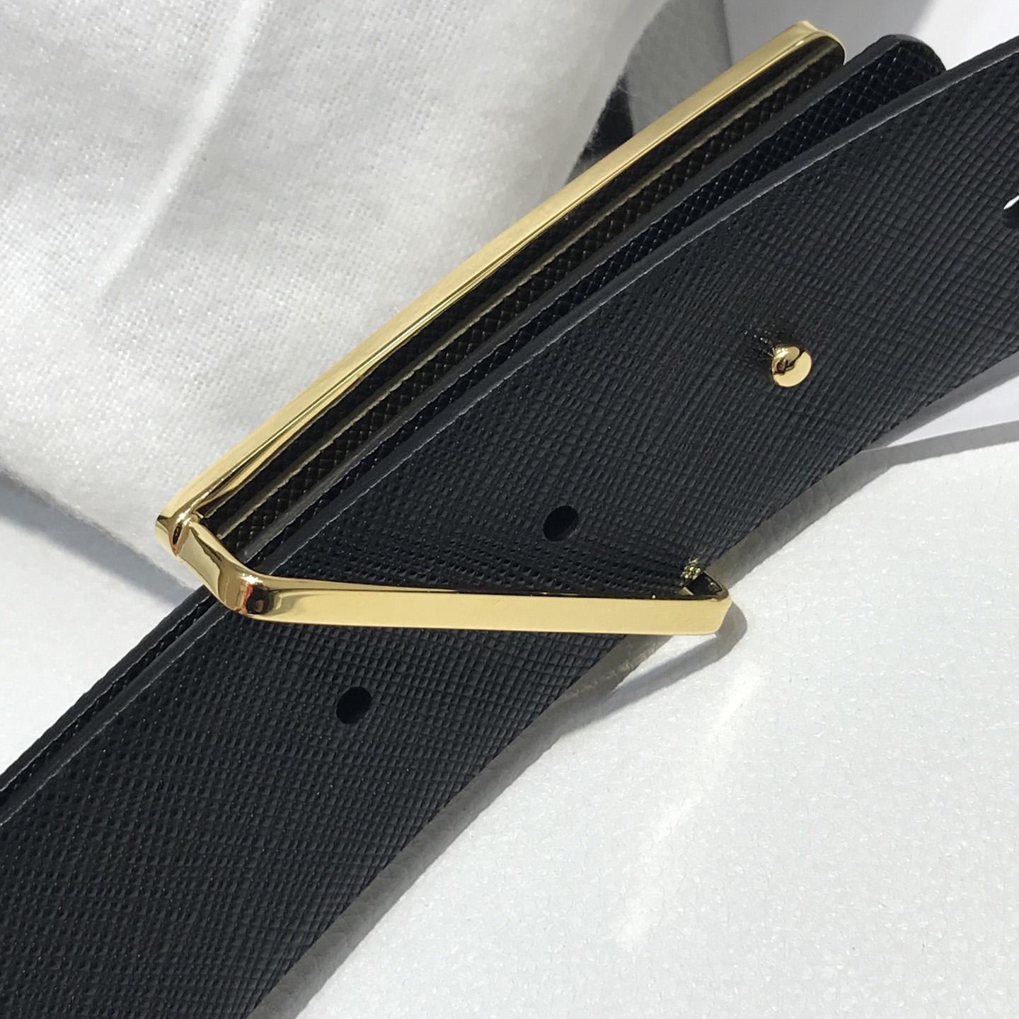 Prada Reversible Saffiano Leather Belt Strap - DopestKickz