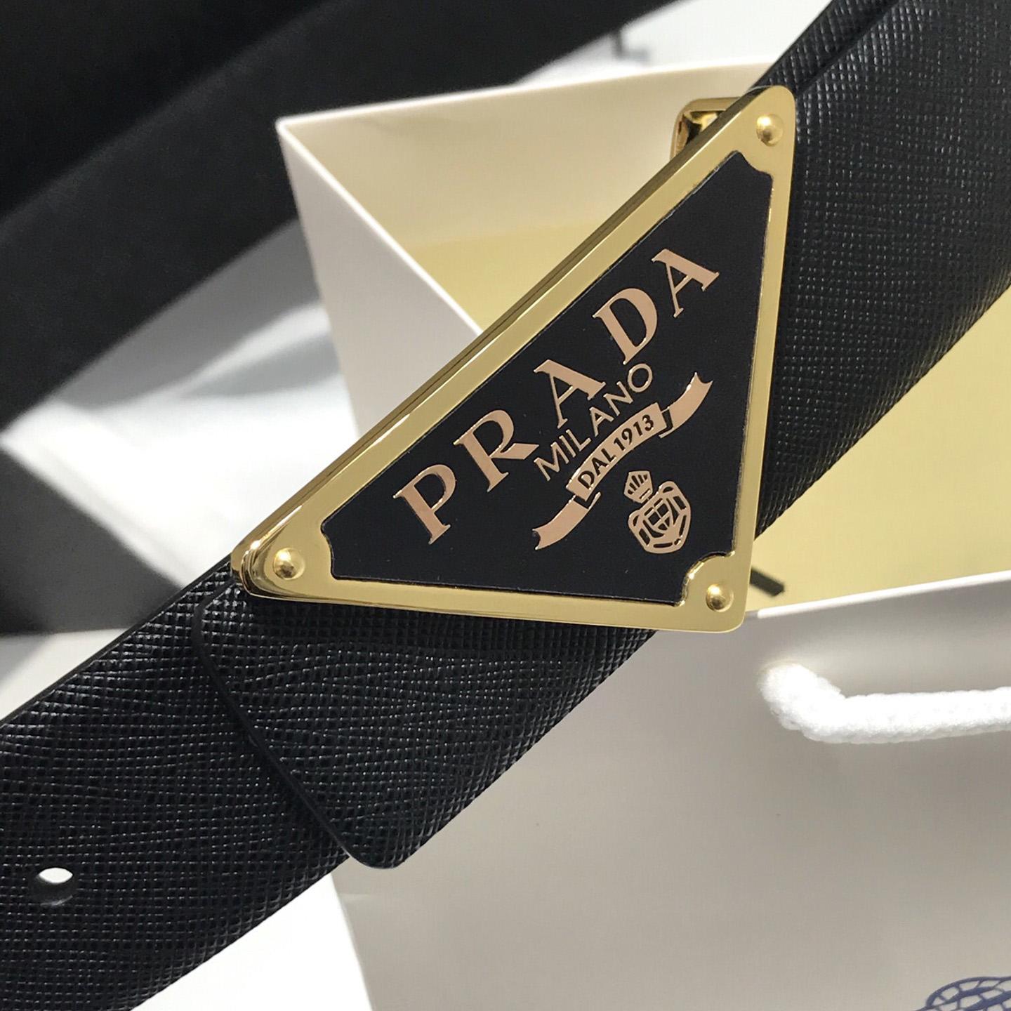 Prada Reversible Saffiano Leather Belt Strap - DopestKickz