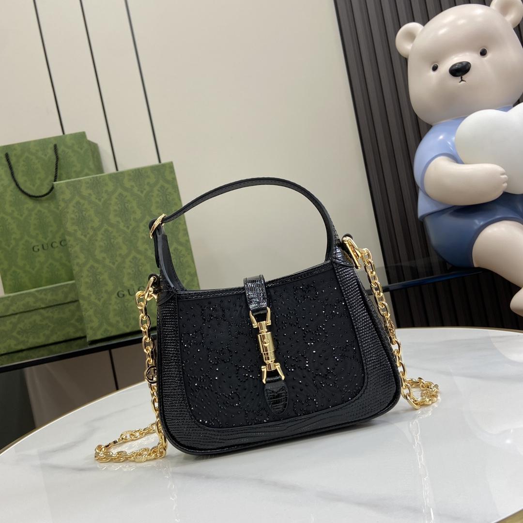 Gucci Jackie 1961 GG Crystal Mini Bag - DopestKickz