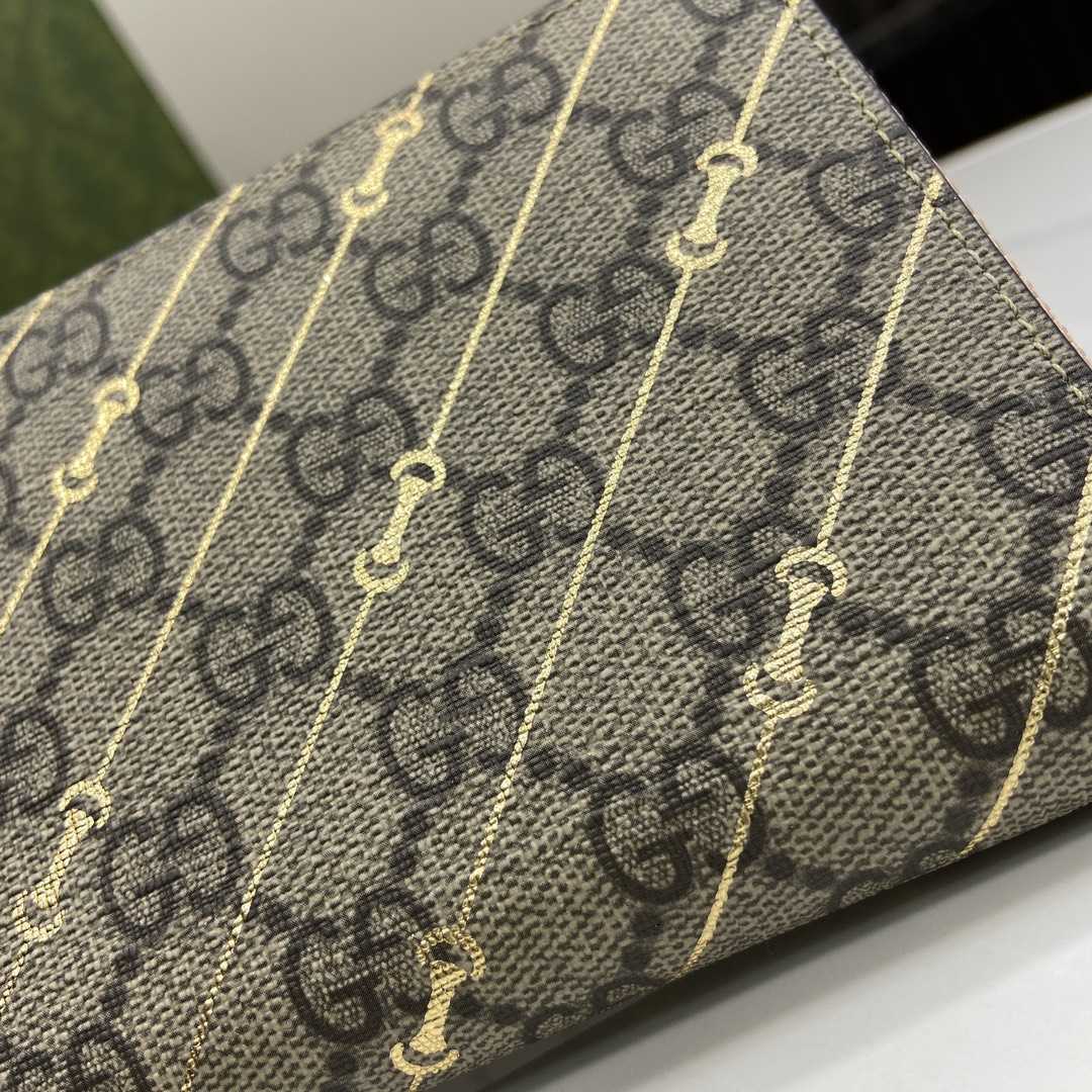 Gucci Zip Around Wallet With Horsebit Print  - DopestKickz