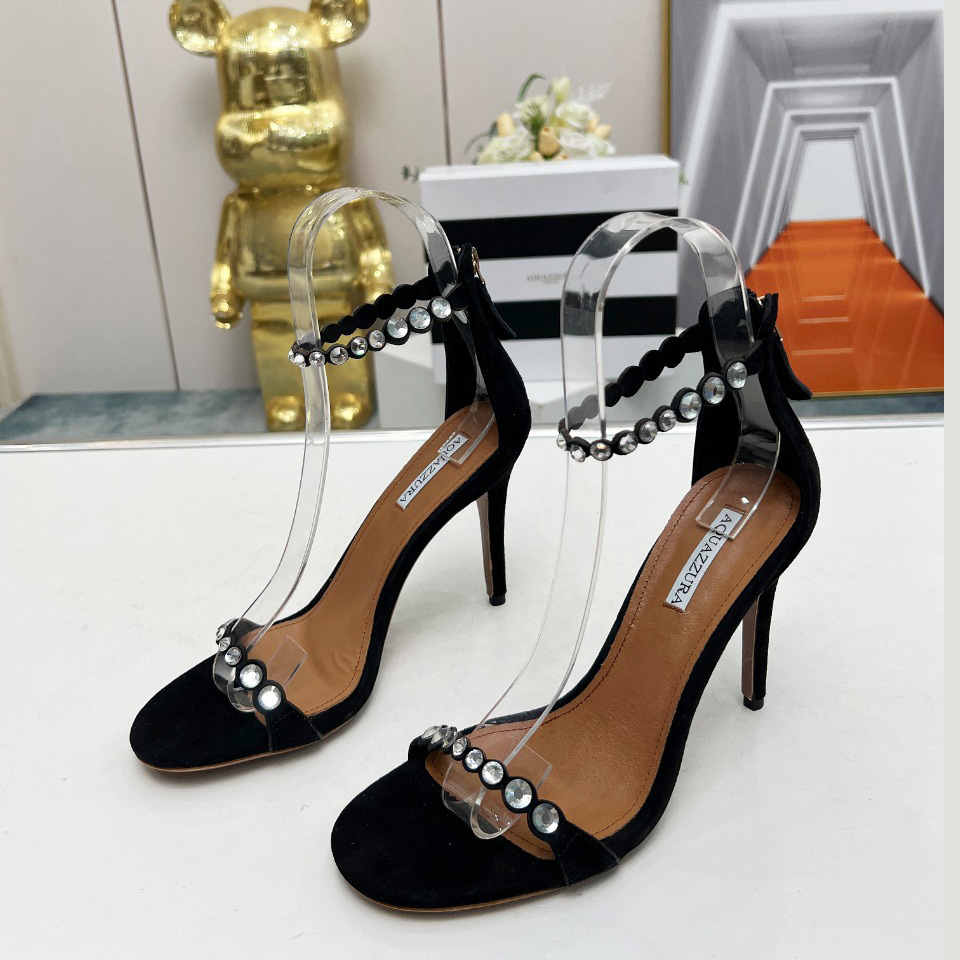 Aquazzura Maxi Tequila 95mm Crystal-embellished Sandals - DopestKickz