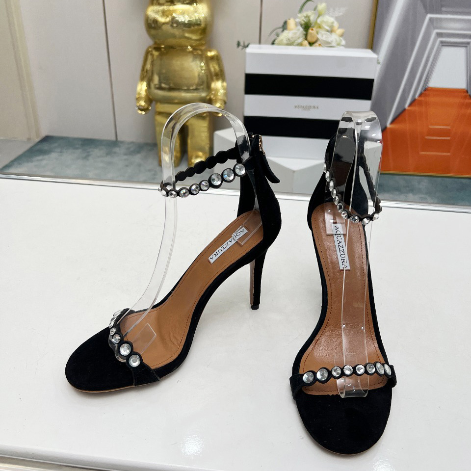 Aquazzura Maxi Tequila 95mm Crystal-embellished Sandals - DopestKickz