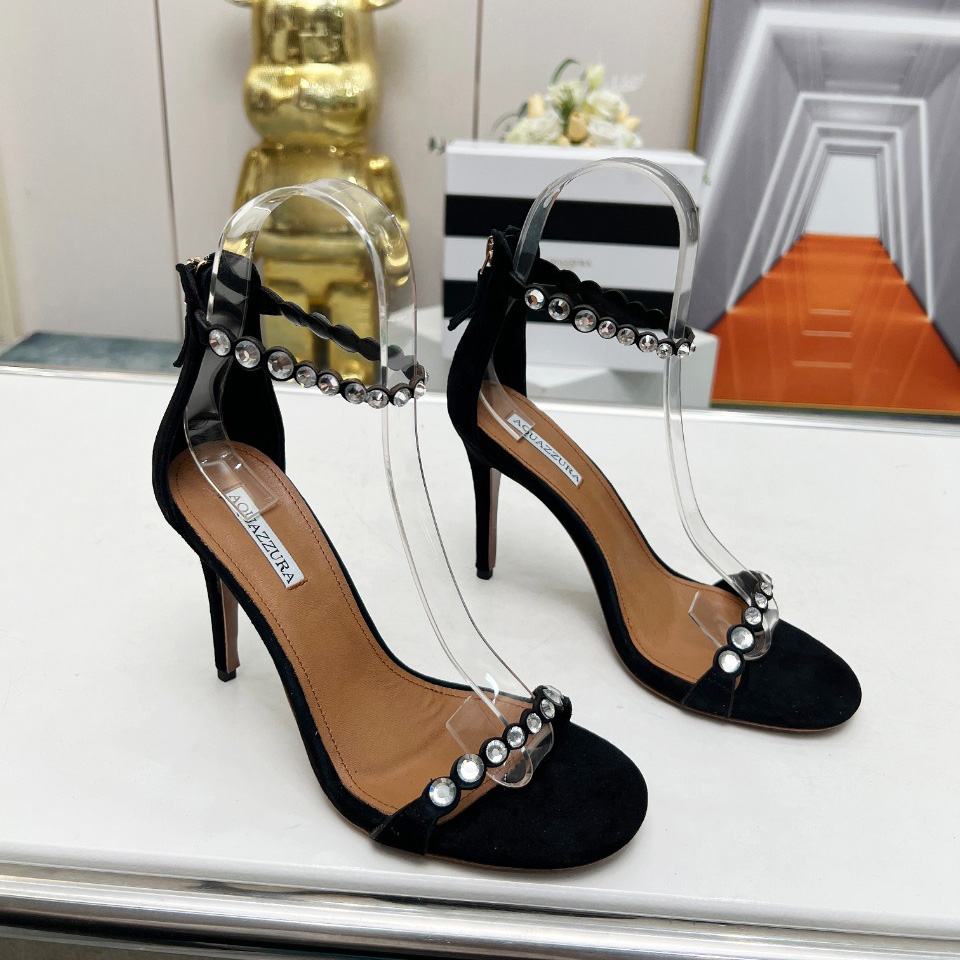 Aquazzura Maxi Tequila 95mm Crystal-embellished Sandals - DopestKickz