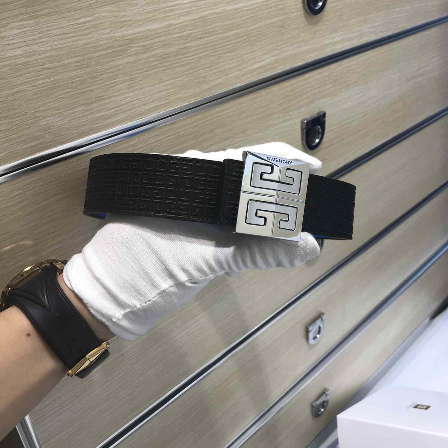 Givenchy 4G Reversible Belt In Leather And 4G Coated Canvas - DopestKickz