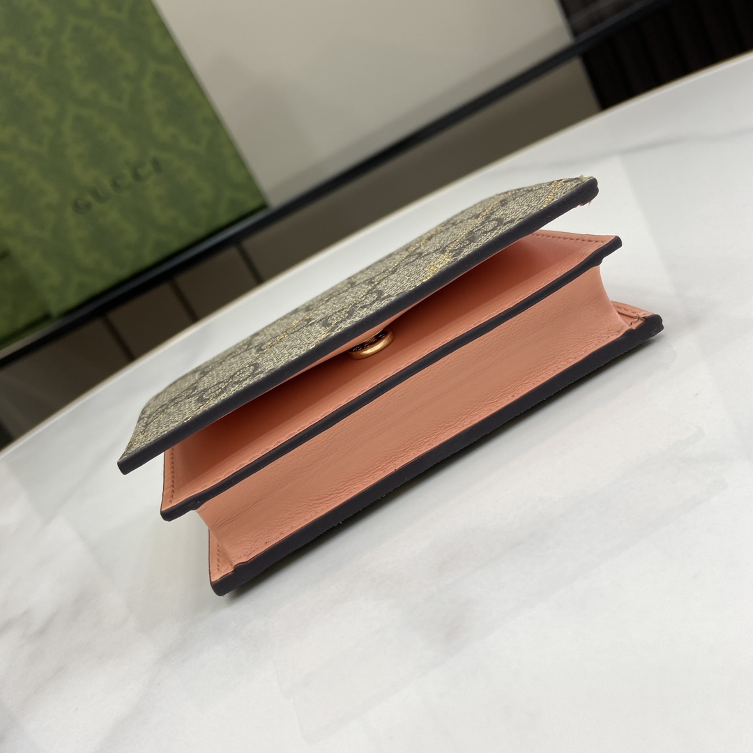 Gucci Card Case Wallet With Horsebit Print - DopestKickz