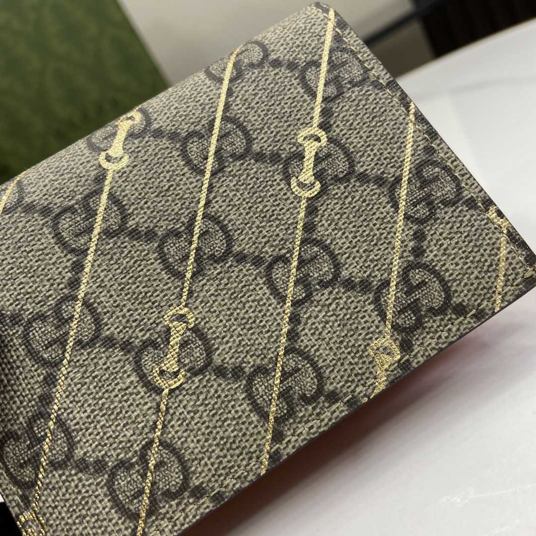 Gucci Card Case Wallet With Horsebit Print - DopestKickz