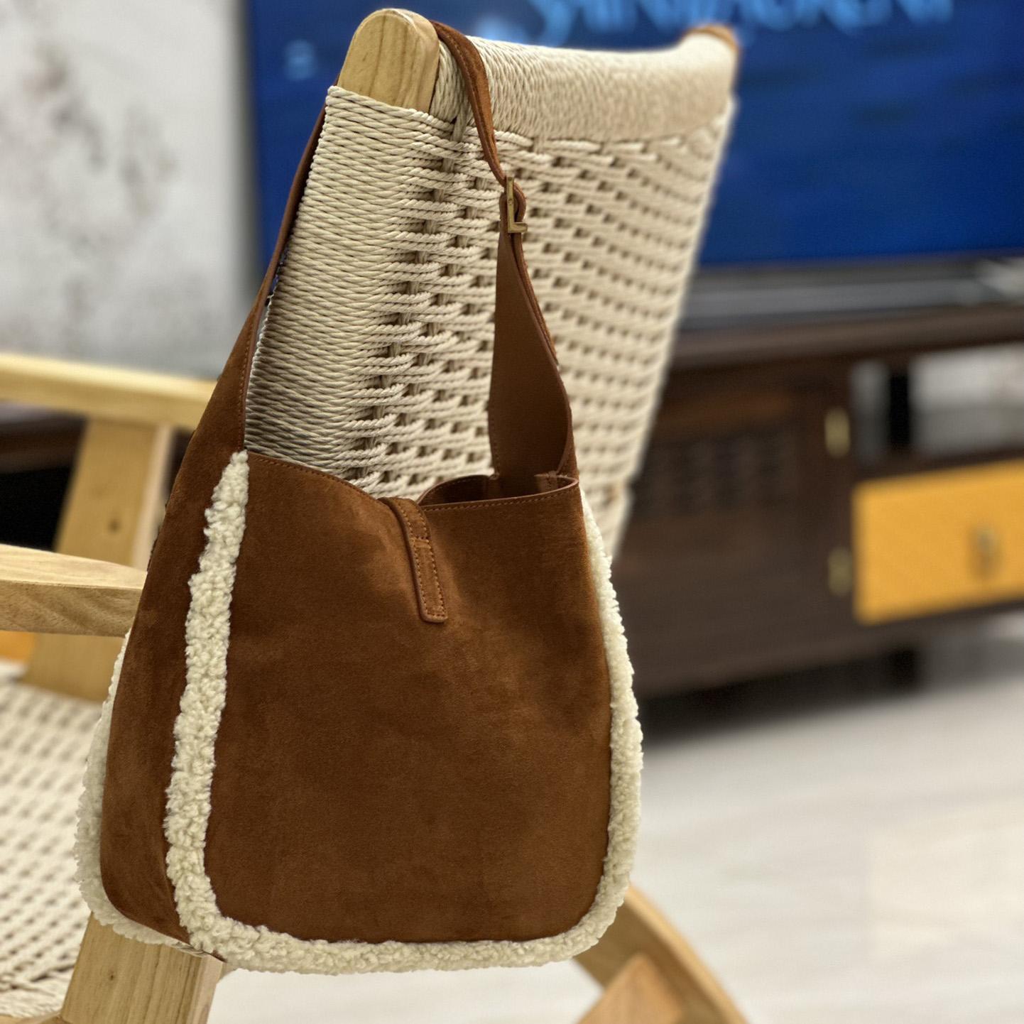 Saint Laurent LE 5 À 7 Supple Small In Suede And Shearling - DopestKickz