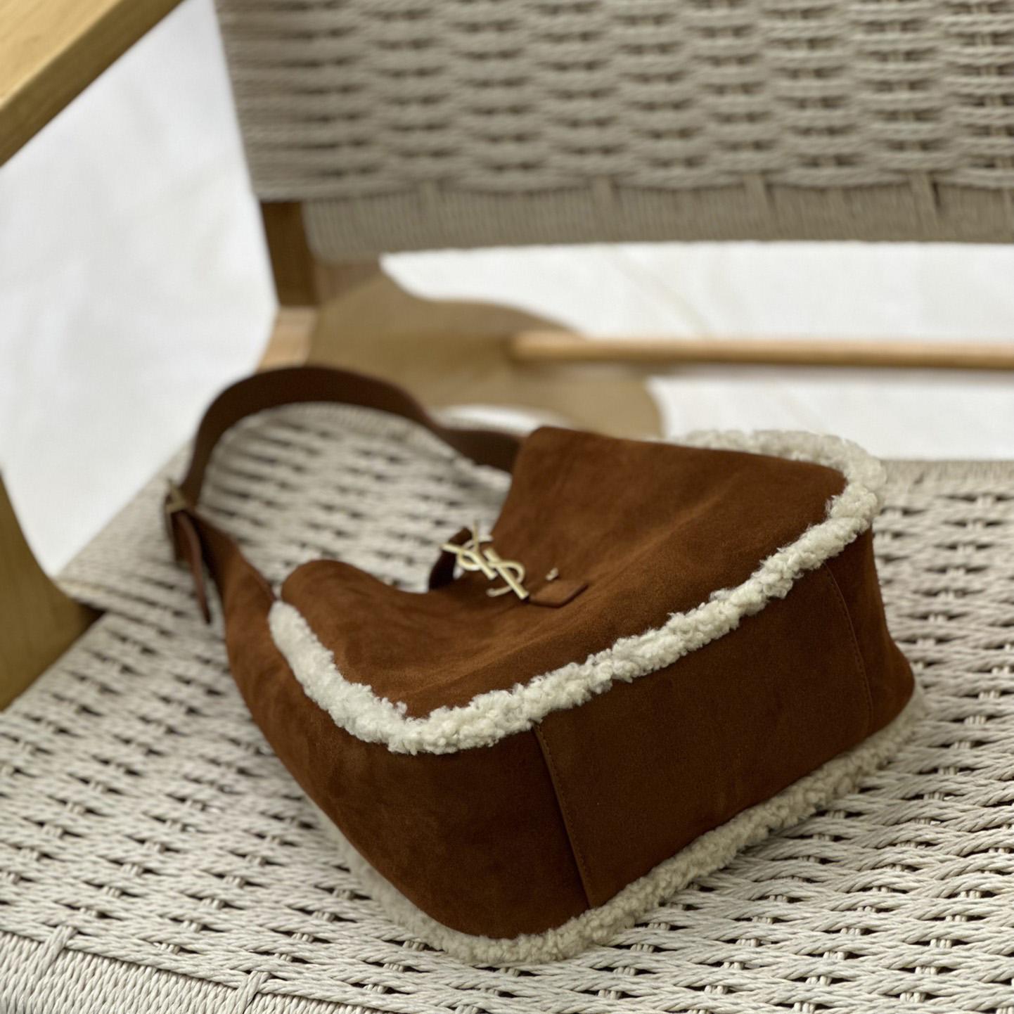 Saint Laurent LE 5 À 7 Supple Small In Suede And Shearling - DopestKickz