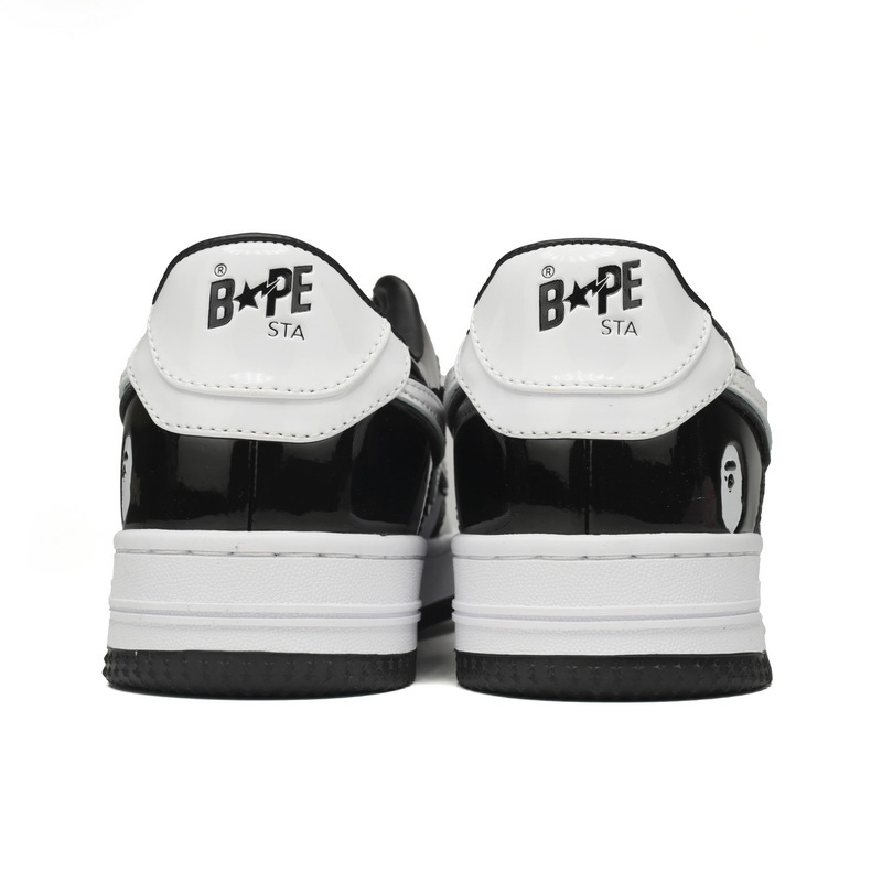 A Bathing Ape Bape Sta Low Black White Sneaker   1H70-191-001  - DopestKickz