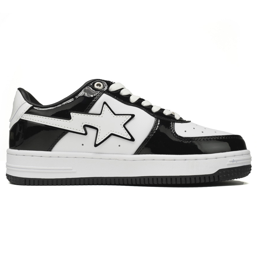 A Bathing Ape Bape Sta Low Black White Sneaker   1H70-191-001  - DopestKickz