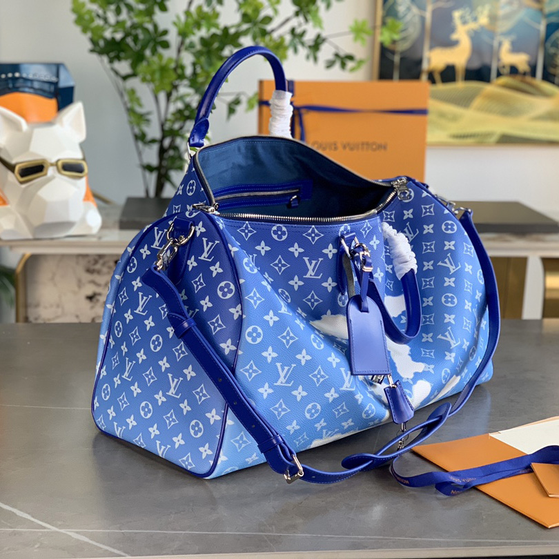 Louis Vuitton Keepall Bandouliere Clouds Monogram 50 Blue - DopestKickz