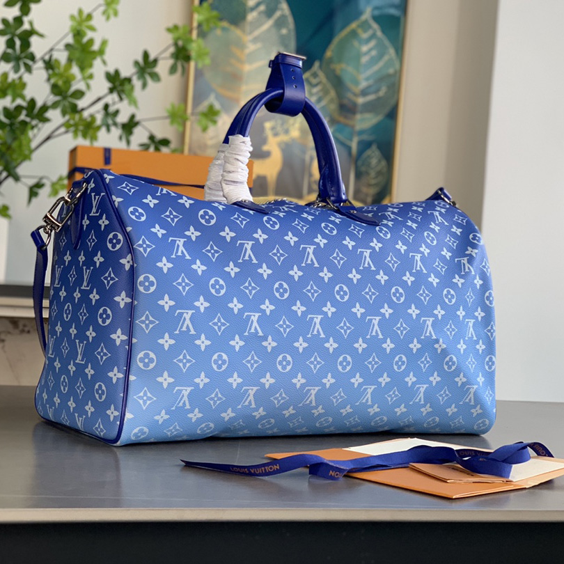 Louis Vuitton Keepall Bandouliere Clouds Monogram 50 Blue - DopestKickz