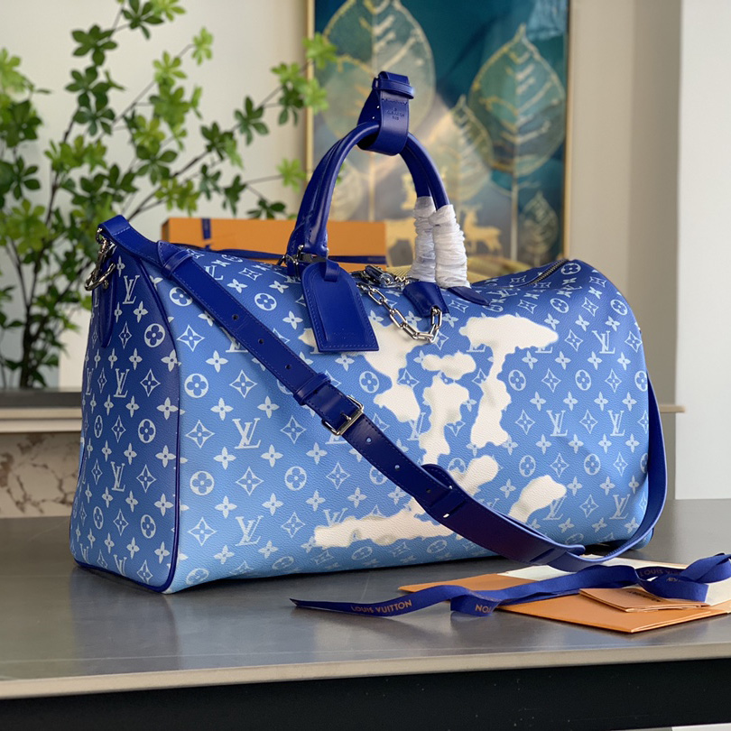Louis Vuitton Keepall Bandouliere Clouds Monogram 50 Blue - DopestKickz