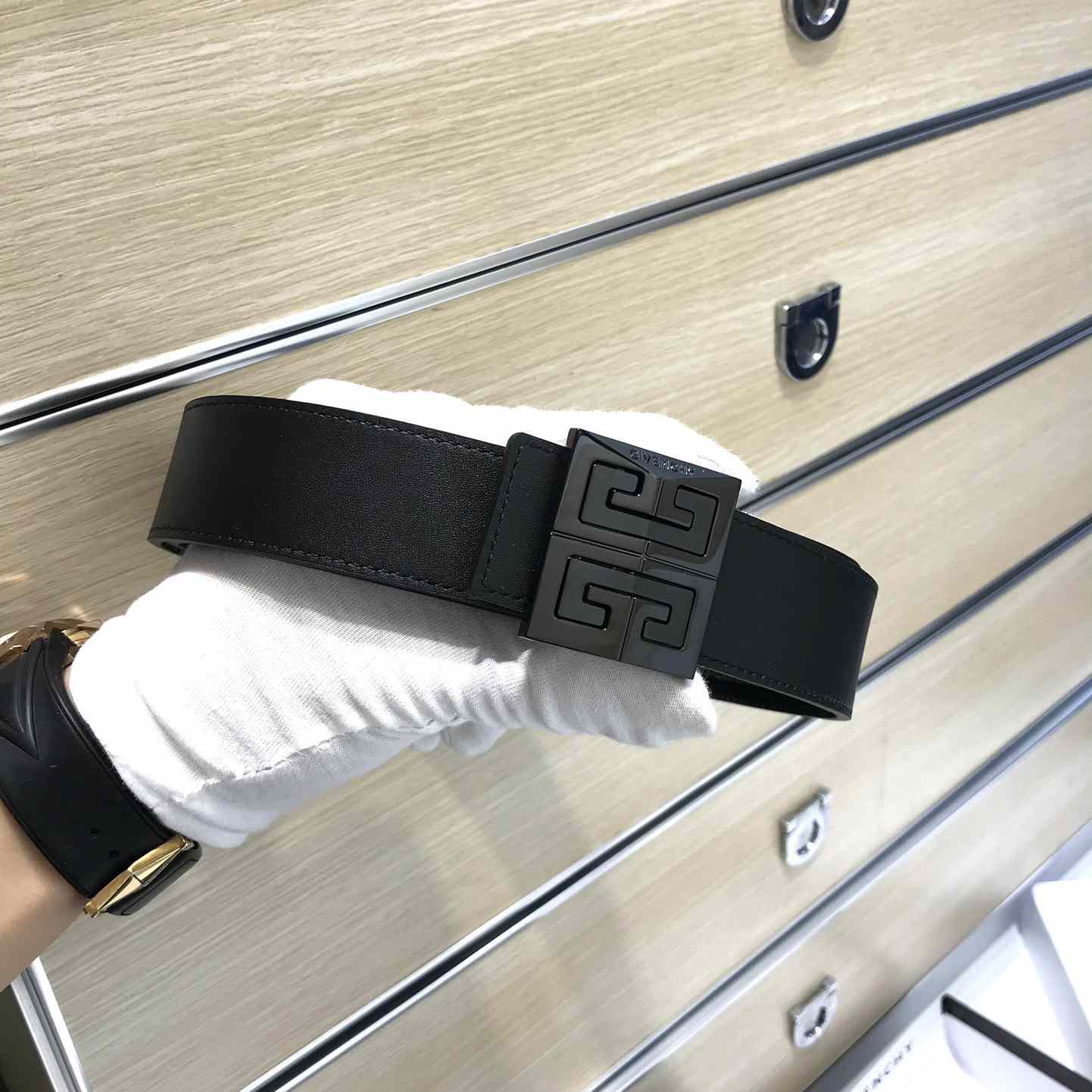 Givenchy 4G Reversible Belt In Leather And 4G Coated Canvas - DopestKickz