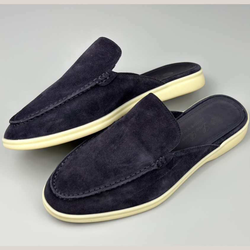 Loro Piana Babouche Walk Loafers Caviar Color - DopestKickz