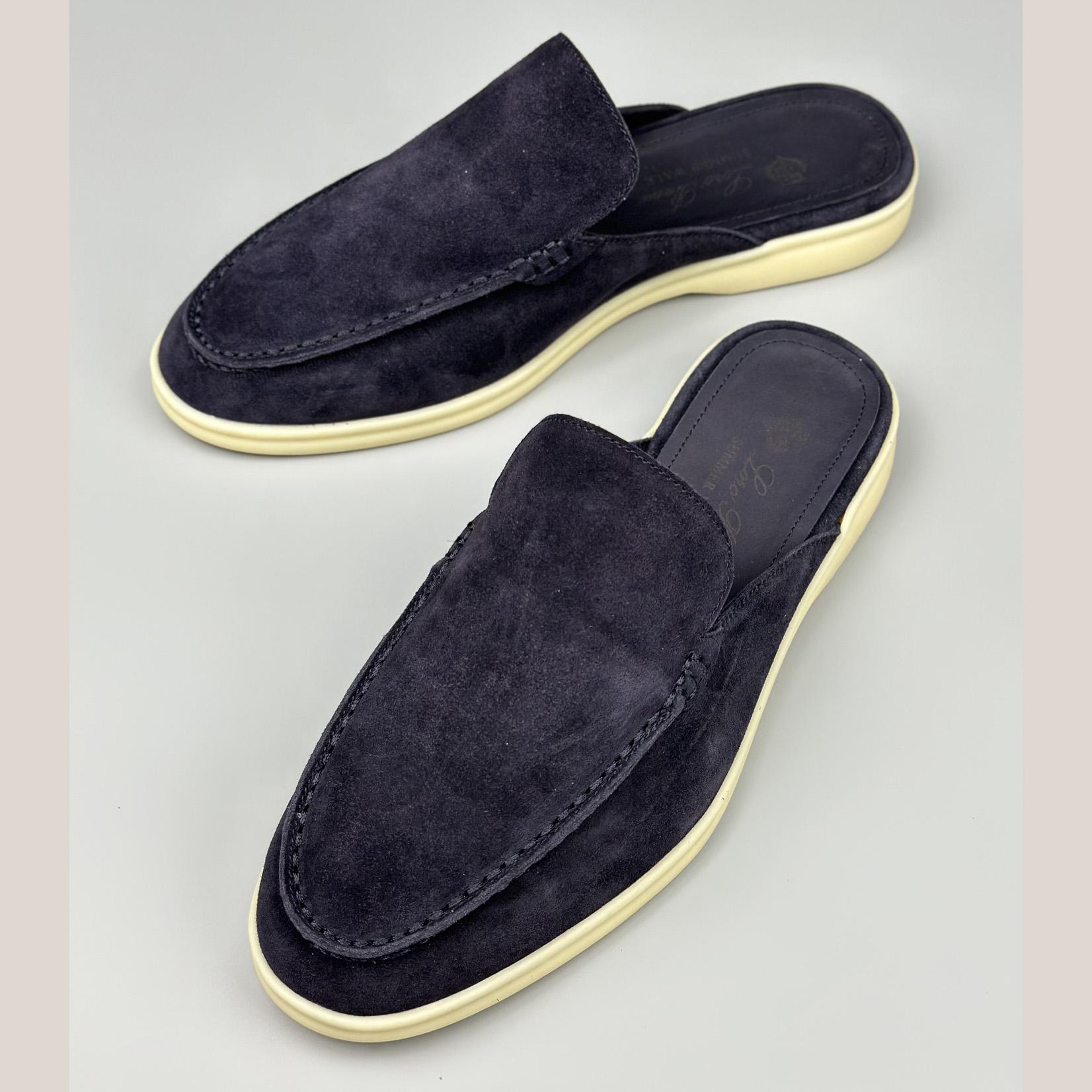 Loro Piana Babouche Walk Loafers Caviar Color - DopestKickz