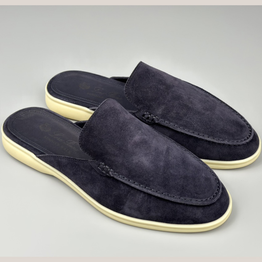 Loro Piana Babouche Walk Loafers Caviar Color - DopestKickz