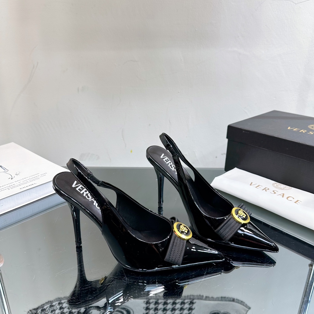 Versace Gianni Ribbon High Slingback Pumps - DopestKickz