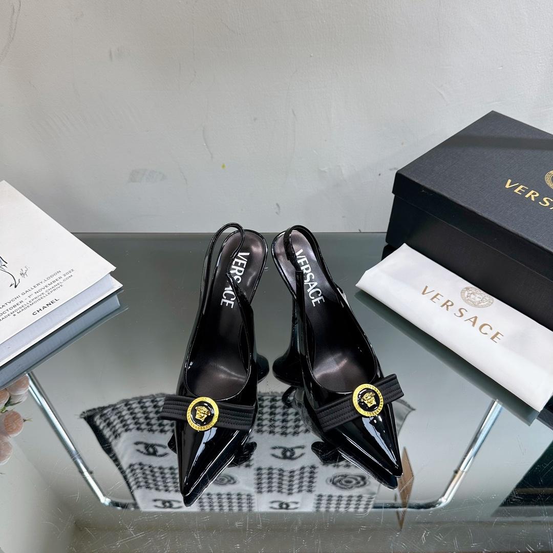 Versace Gianni Ribbon High Slingback Pumps - DopestKickz
