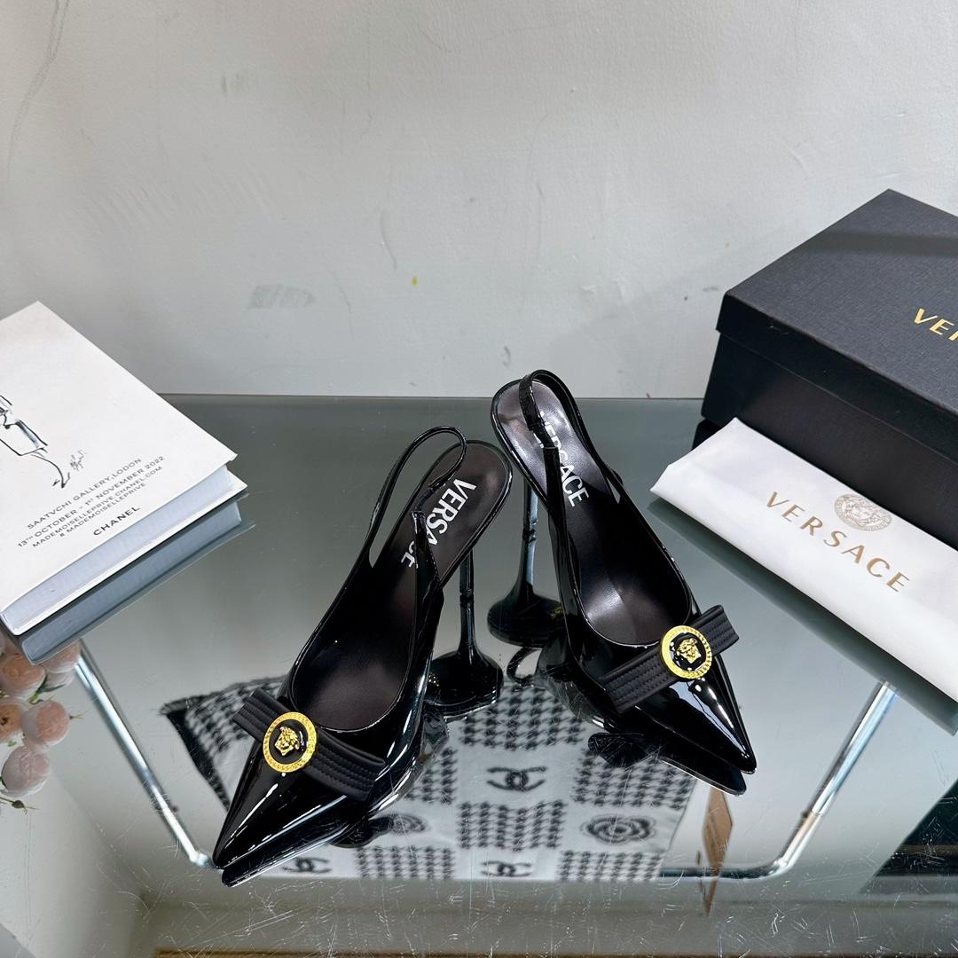 Versace Gianni Ribbon High Slingback Pumps - DopestKickz