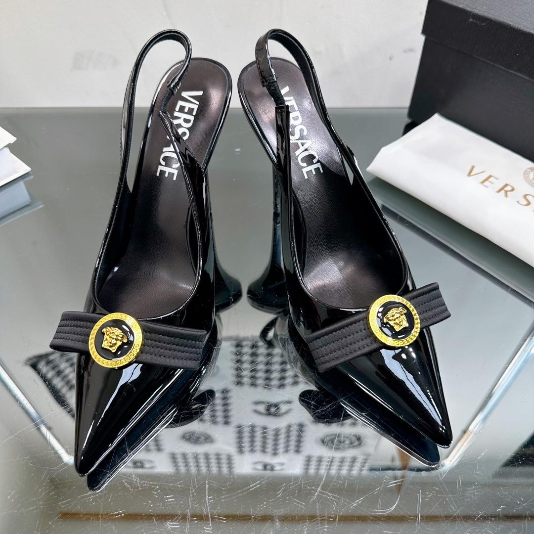Versace Gianni Ribbon High Slingback Pumps - DopestKickz