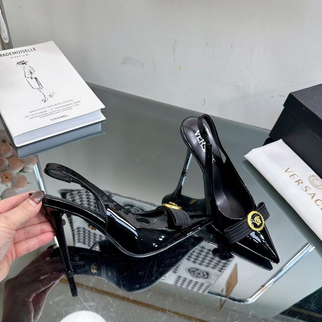 Versace Gianni Ribbon High Slingback Pumps - DopestKickz