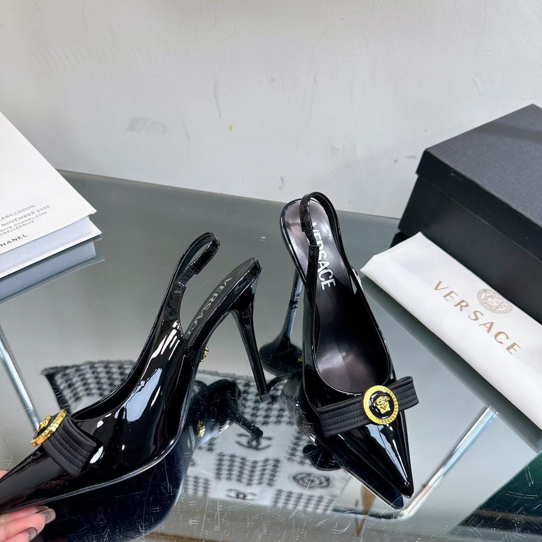 Versace Gianni Ribbon High Slingback Pumps - DopestKickz