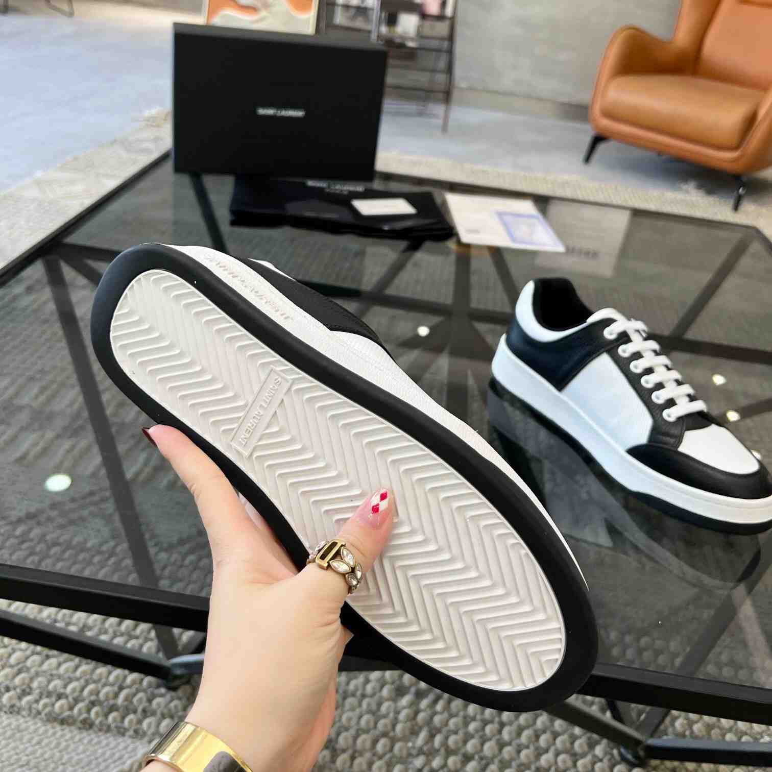 Saint Laurent SL/61 Low-top Sneakers In Perforated Leather - DopestKickz