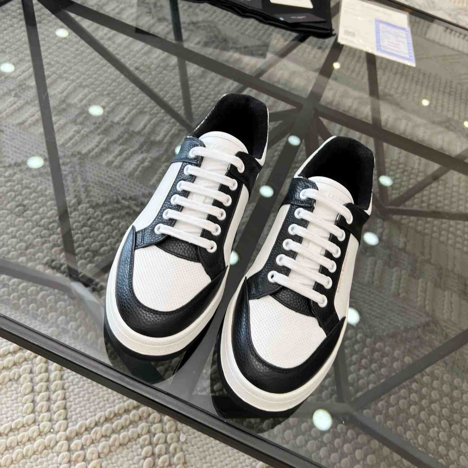 Saint Laurent SL/61 Low-top Sneakers In Perforated Leather - DopestKickz