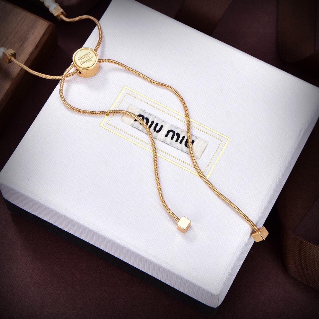 Miu Miu Logo-charm Beaded Choker Necklace - DopestKickz