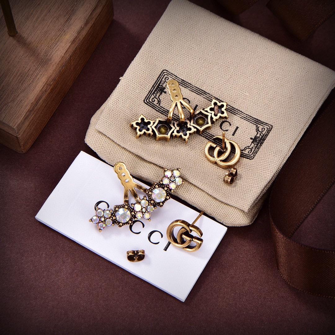 Gucci Crystal Double G Single Earring - DopestKickz