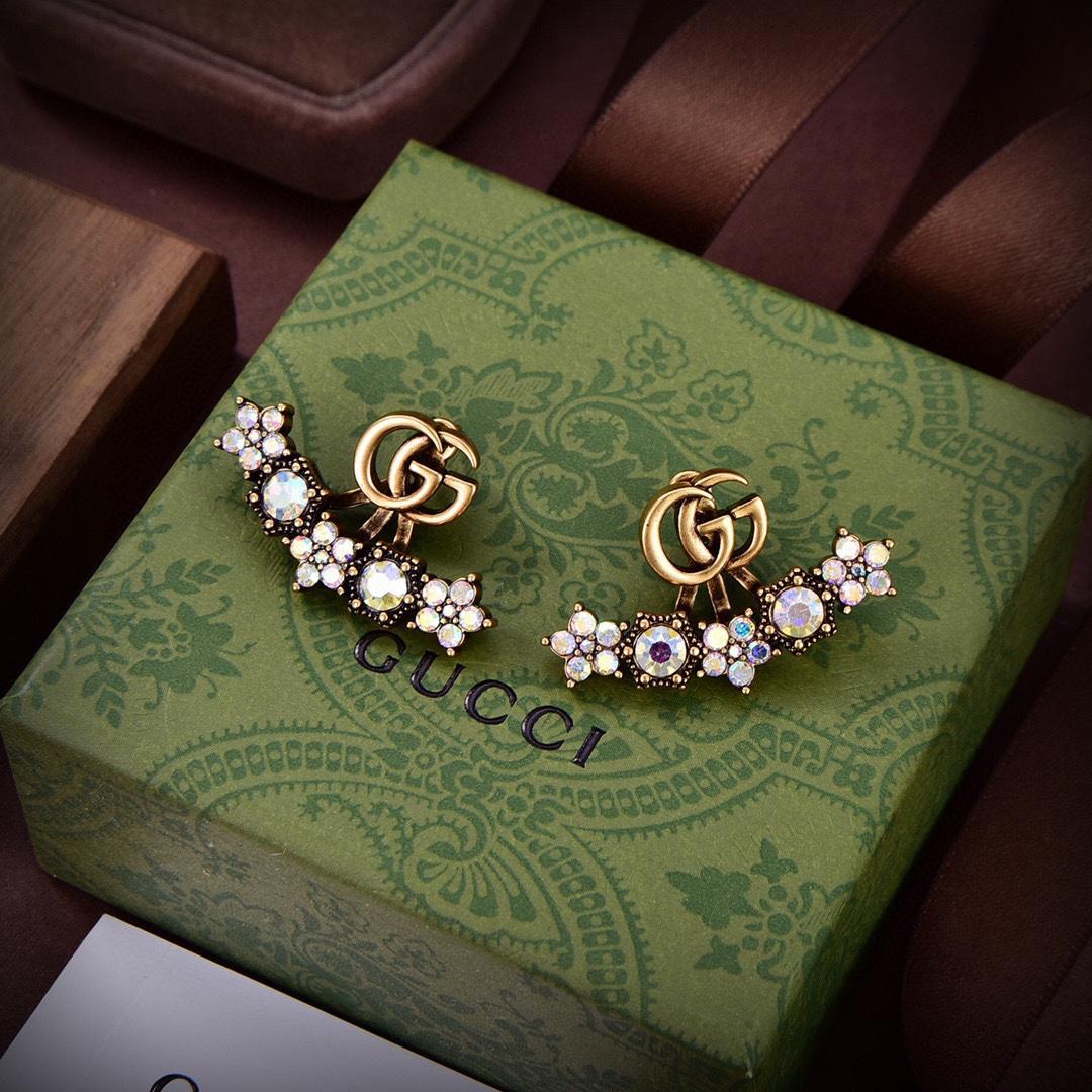 Gucci Crystal Double G Single Earring - DopestKickz