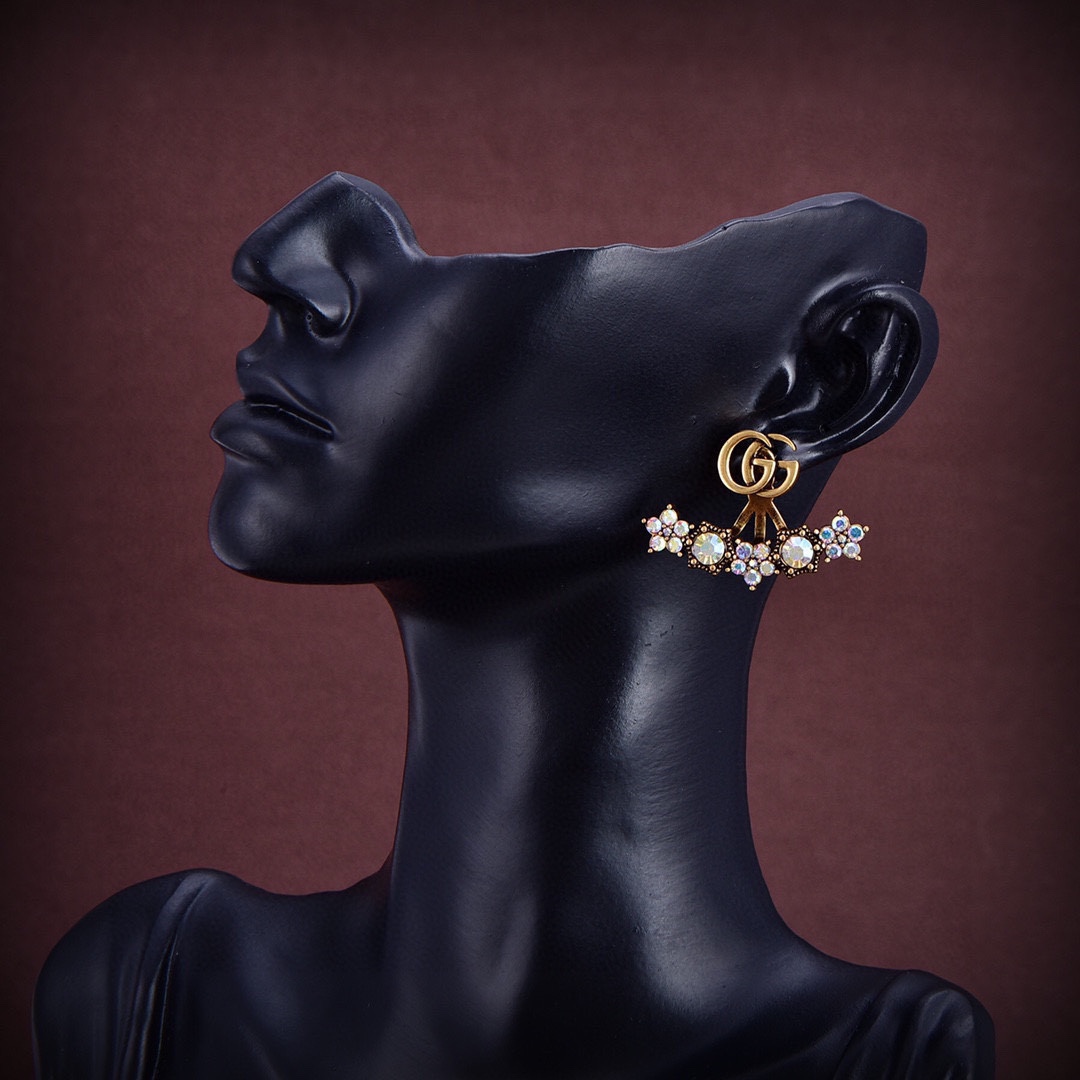Gucci Crystal Double G Single Earring - DopestKickz