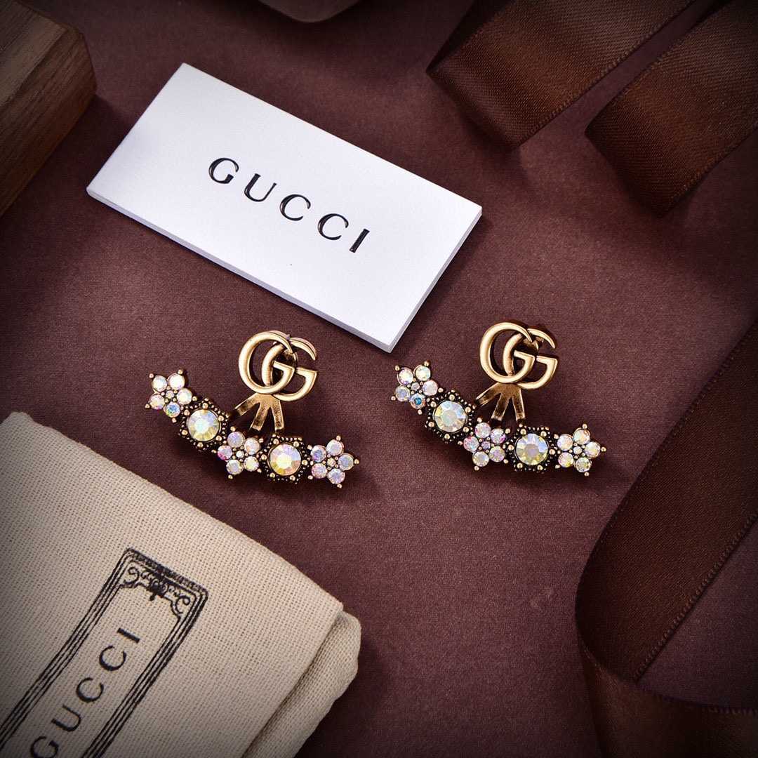 Gucci Crystal Double G Single Earring - DopestKickz
