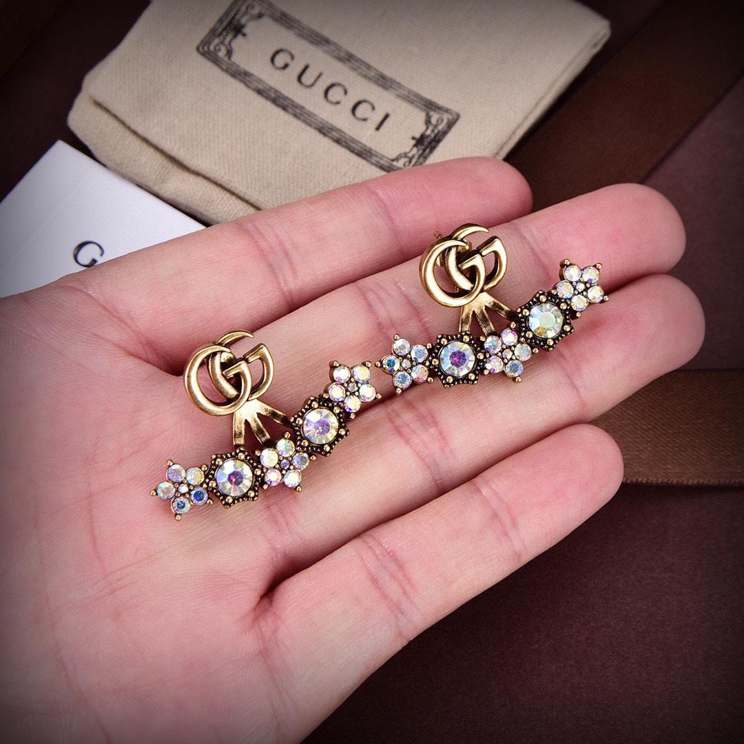 Gucci Crystal Double G Single Earring - DopestKickz