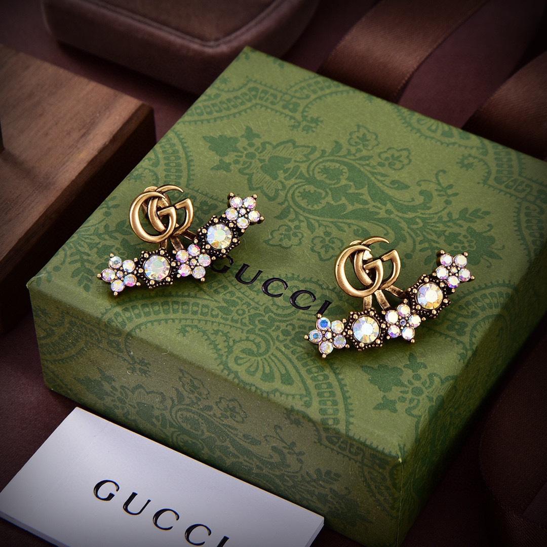 Gucci Crystal Double G Single Earring - DopestKickz
