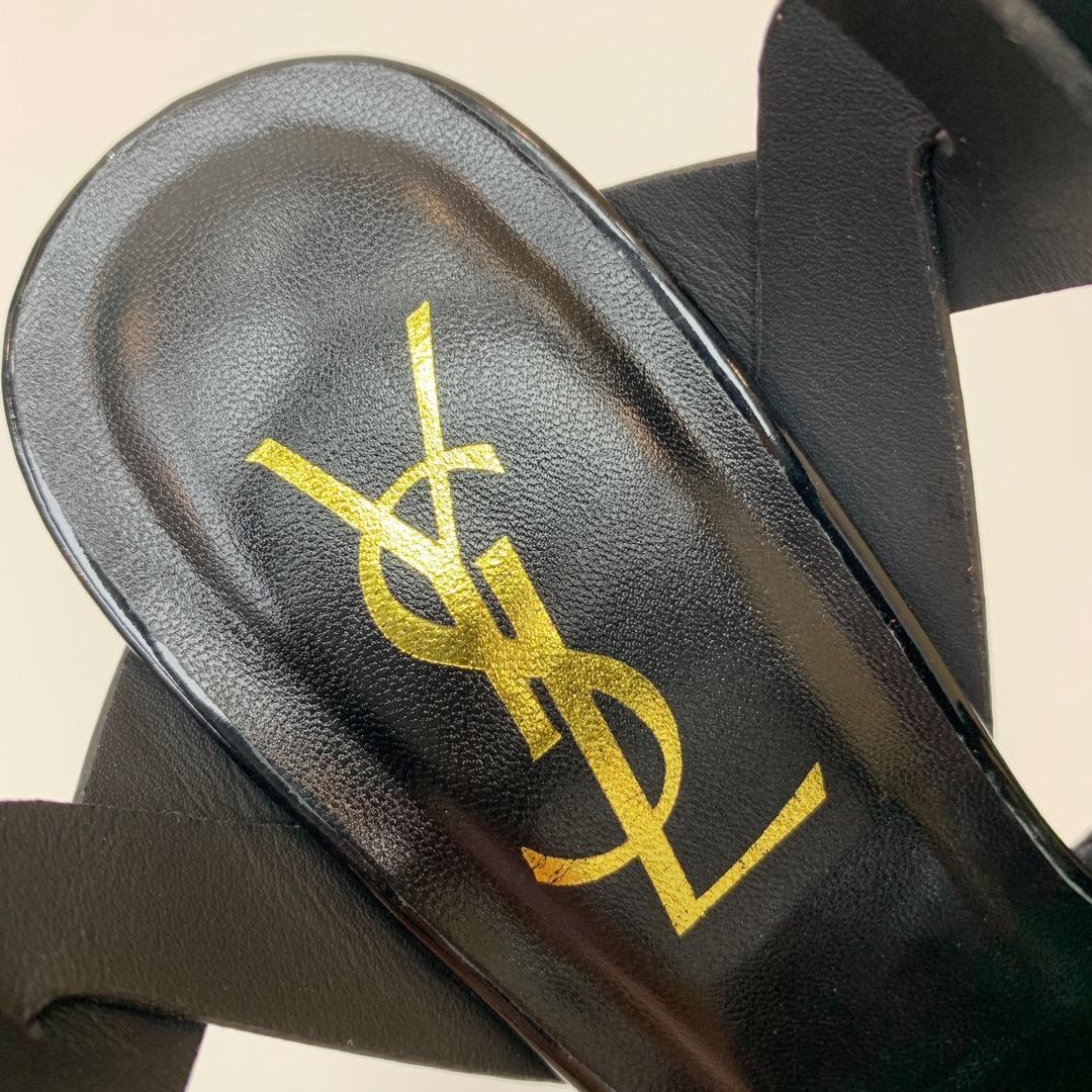 Saint Laurent Tribute Platform Sandals In Patent Leather - DopestKickz