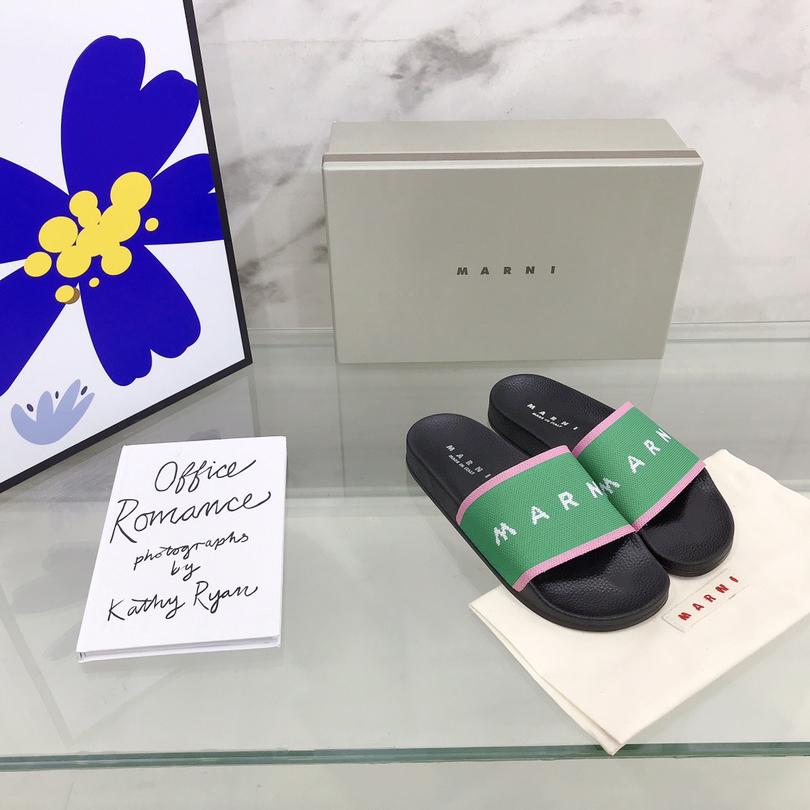 Marni Intarsia-knit Flat Slides - DopestKickz