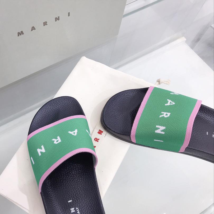 Marni Intarsia-knit Flat Slides - DopestKickz