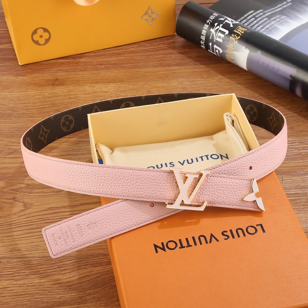 Louis Vuitton Pretty LV Enamel 30mm Reversible Belt   M8231U - DopestKickz