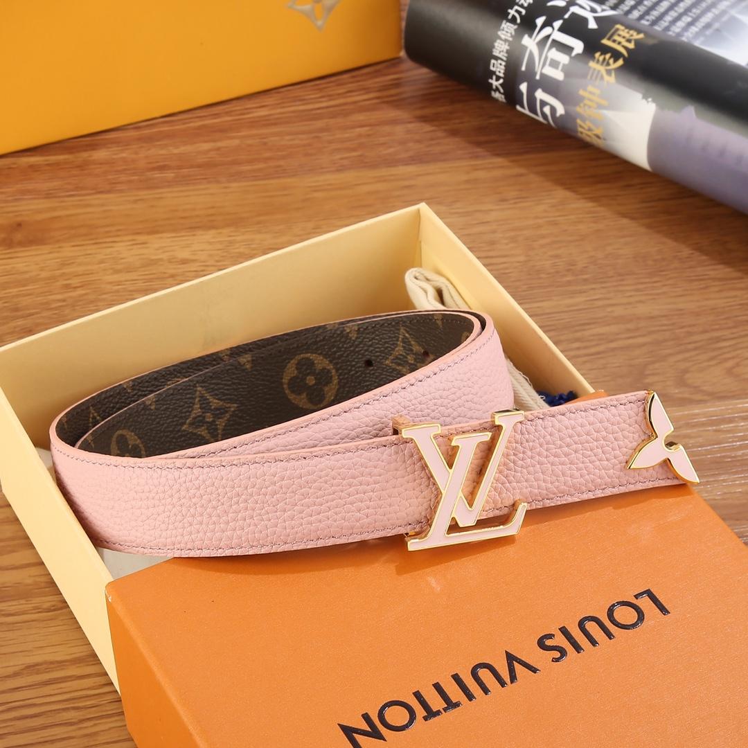Louis Vuitton Pretty LV Enamel 30mm Reversible Belt   M8231U - DopestKickz