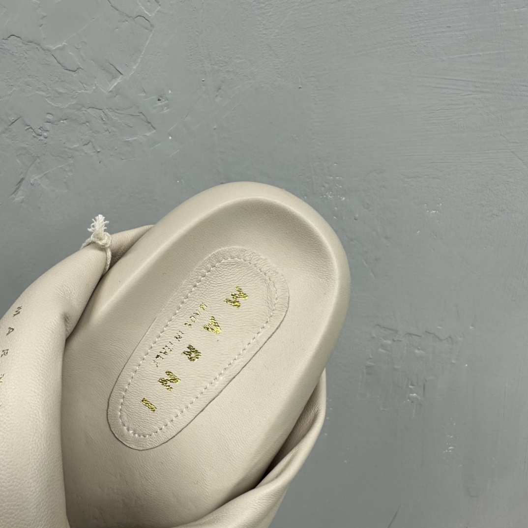 Marni Ivory Twisted Leather Bubble Sandal - DopestKickz