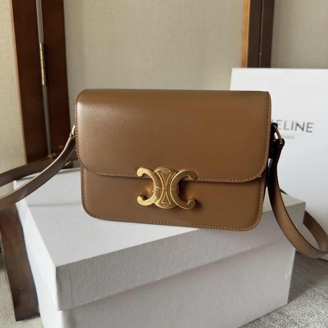 Celine Teen Triomphe Bag In Natural Calfskin - DopestKickz