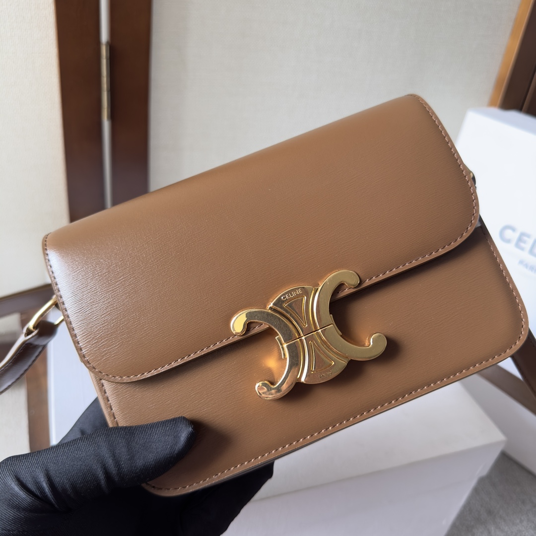 Celine Teen Triomphe Bag In Natural Calfskin - DopestKickz