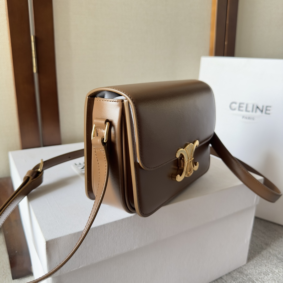 Celine Teen Triomphe Bag In Natural Calfskin - DopestKickz