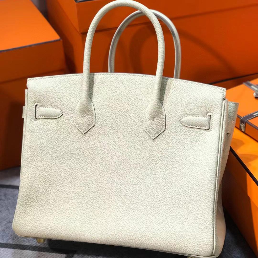 Hermes Birkin 30 Craie Clemence Gold Hardware   (30-22-16cm) - DopestKickz