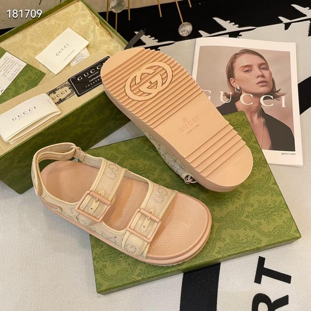 Gucci Women's GG Sandal With Crystals - DopestKickz