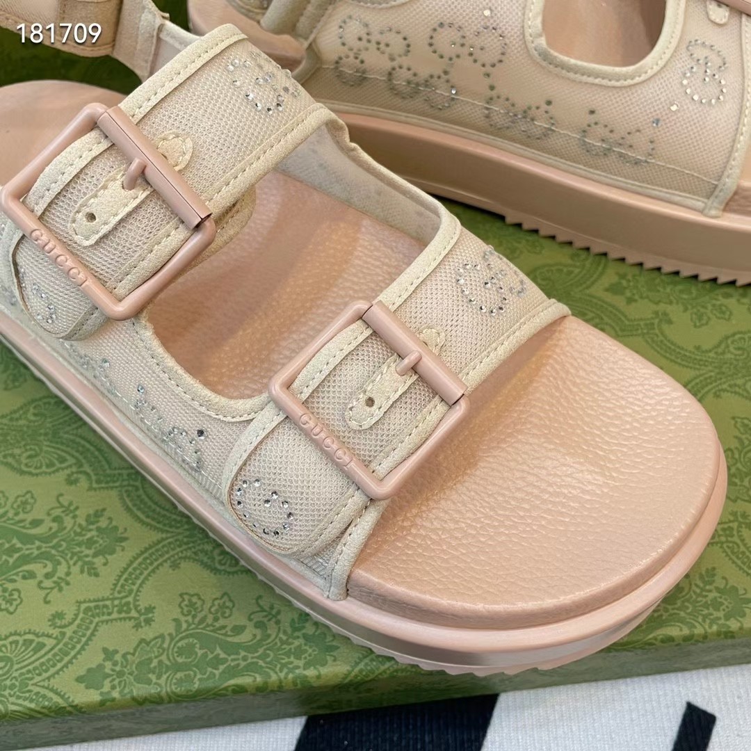 Gucci Women's GG Sandal With Crystals - DopestKickz