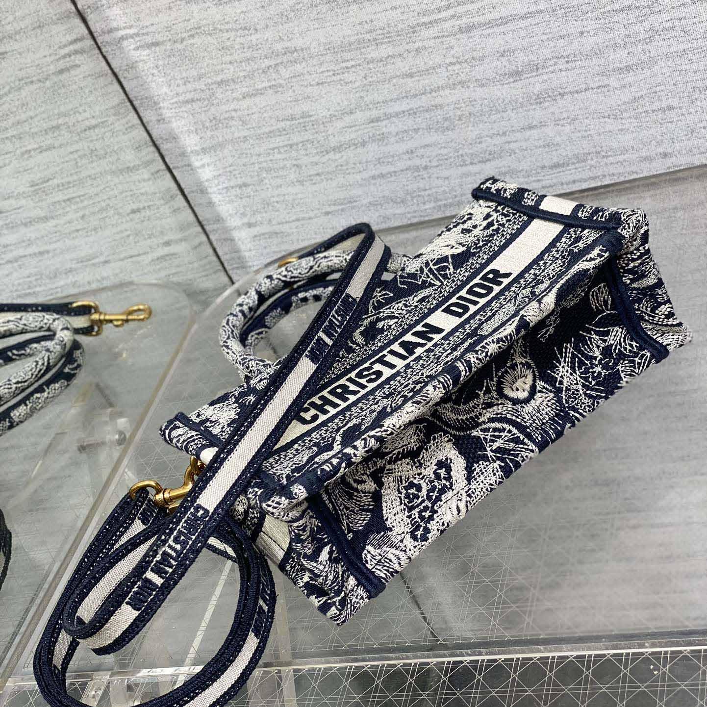 Dior Mini Dior Book Tote With Strap - DopestKickz