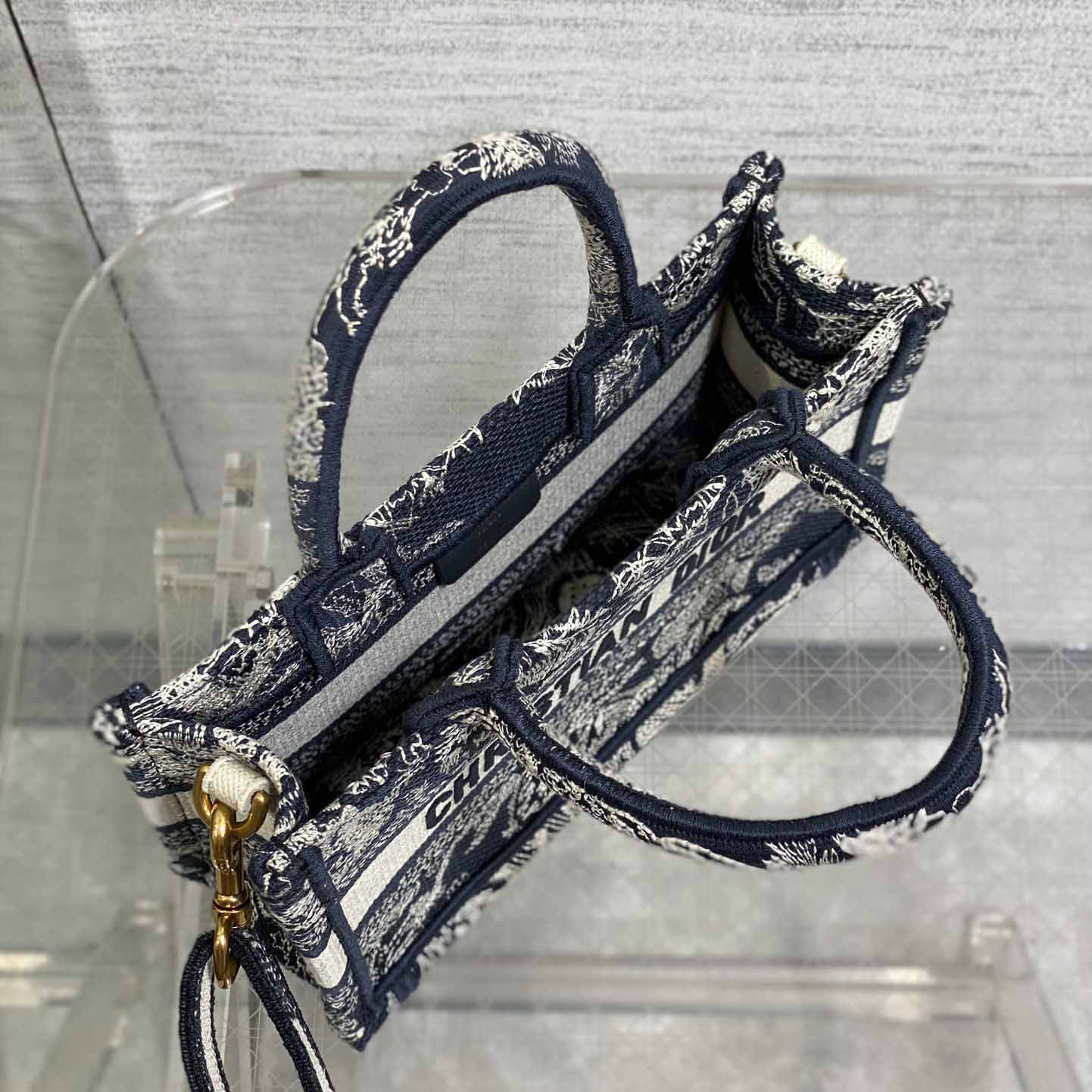 Dior Mini Dior Book Tote With Strap - DopestKickz